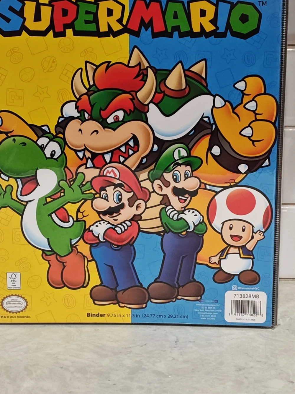 Nintendo Super Mario Brothers 1” Vinyl Binder 3-Ring 9.75 Inch Wide by 11.5...